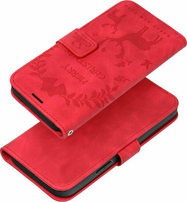 Forcell Christmas Mezzo Synthetic Leather Book Reindeer Red (Redmi Note 10 Pro)