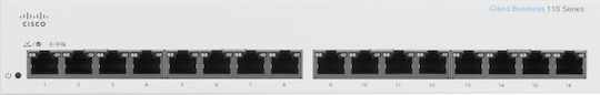 Cisco CBS110-16T Unmanaged L2 Switch με 16 Θύρες Gigabit (1Gbps) Ethernet