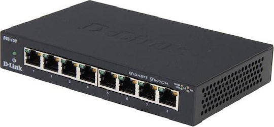 D-Link DGS-108 Unverwaltet L2 Switch mit 8 Ports Gigabit (1Gbps) Ethernet
