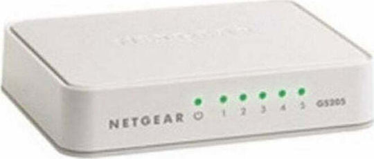NetGear GS205 Unverwaltet L2 Switch mit 5 Ports Gigabit (1Gbps) Ethernet
