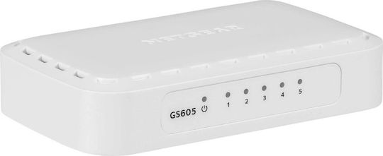 NetGear GS605 v5 Unmanaged L2 Switch με 5 Θύρες Gigabit (1Gbps) Ethernet