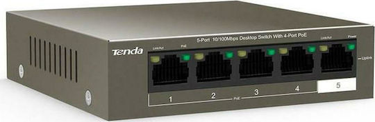 Tenda TEF1105PTEF1105P-4-38W Unmanaged L2 PoE+ Switch με 5 Θύρες Ethernet