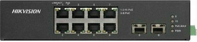 Hikvision DS-3T0510HP-E/HS Unverwaltet L2 PoE+ Switch mit 8 Ports Ethernet und 2 SFP Ports