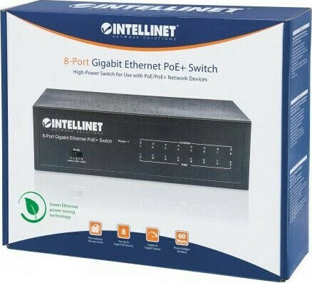 Intellinet Managed L2 PoE Switch με 8 Θύρες Gigabit (1Gbps) Ethernet