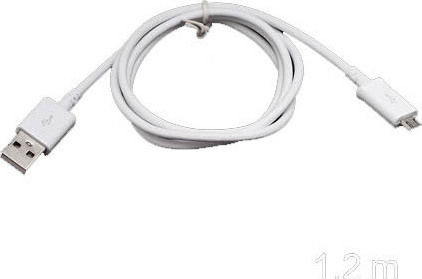 Samsung Regular USB 2.0 to micro USB Cable Λευκό 1m (ECB-DU4AWE)