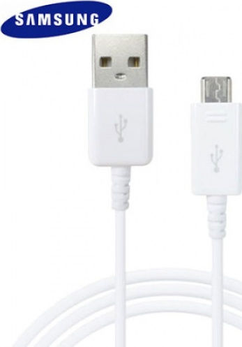 Samsung Regular USB 2.0 to micro USB Cable Λευκό 1m (ECB-DU4AWE)
