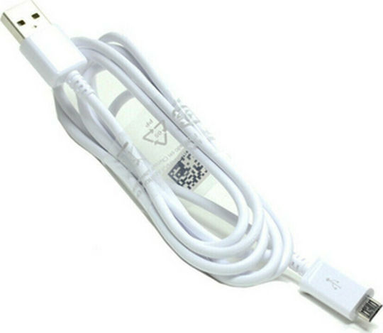 Samsung Regular USB 2.0 to micro USB Cable Λευκό 1m (ECB-DU4AWE)