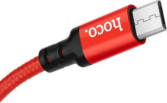 Hoco X14 High Speed 2m Braided USB 2.0 to micro USB Cable Red (HOC-X14m-BKR2)