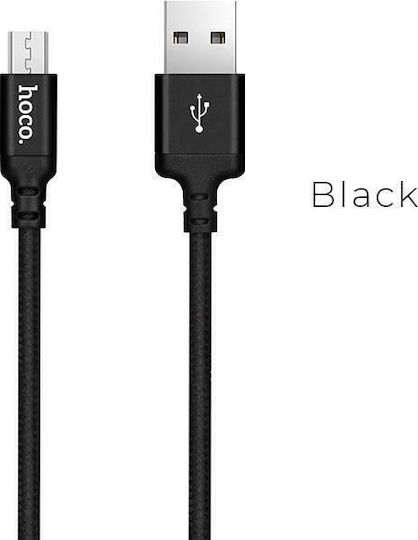 Hoco Braided USB 2.0 to micro USB Cable Μαύρο 2m (X14)
