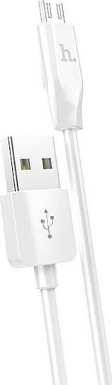 Hoco Regular USB 2.0 to micro USB Cable Λευκό 2m (X1)