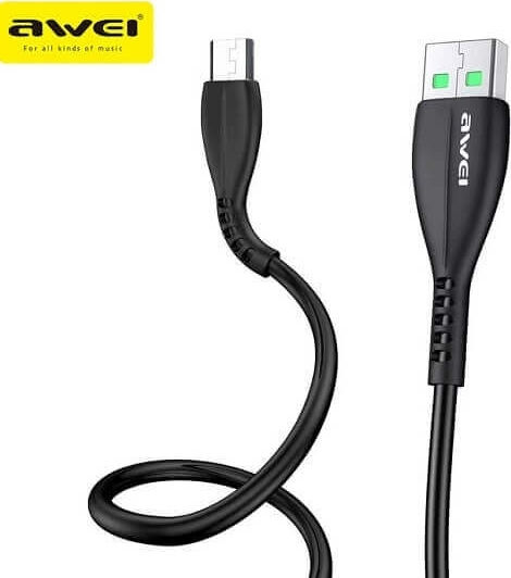 Awei Regular USB 2.0 to micro USB Cable Μαύρο 1m (CL-115M)