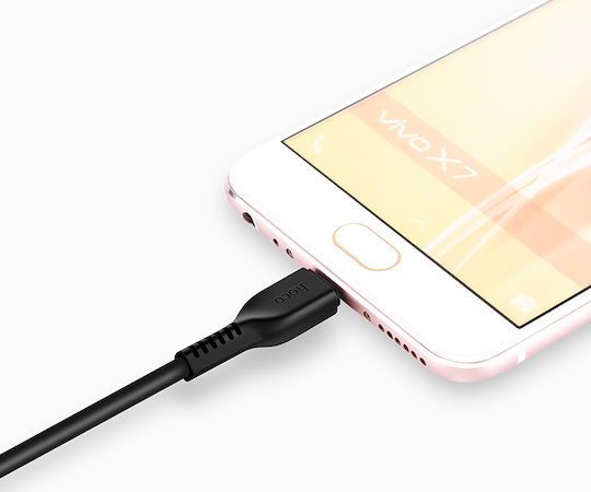 Hoco Regular USB 2.0 to micro USB Cable Μαύρο 1m (X13 Easy charged)