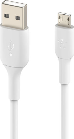 Belkin Regular USB 2.0 spre micro USB Cablu Alb 1m (CAB005bt1MWH) 1buc