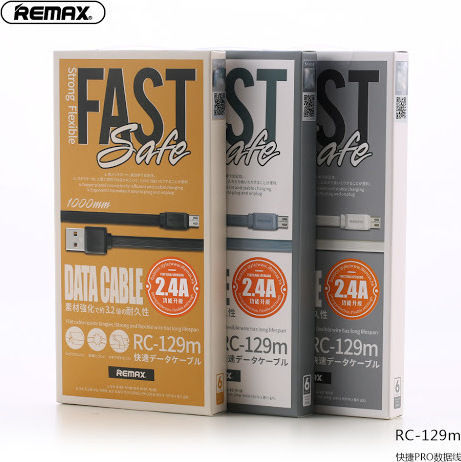 Remax Flat USB 2.0 to micro USB Cable Μαύρο 1m (Fast Safe)