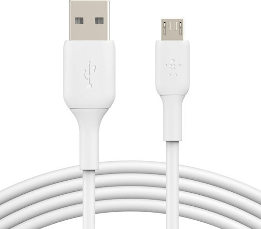 Belkin Regular USB 2.0 spre micro USB Cablu Alb 1m (CAB005bt1MWH) 1buc