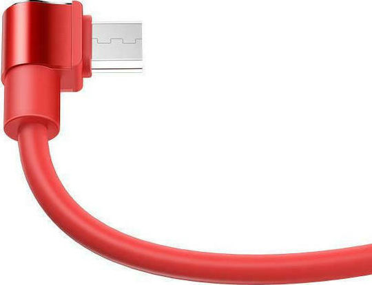 Hoco Angle (90°) / Regular USB 2.0 to micro USB Cable Κόκκινο 1.2m (U37)