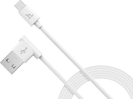 Hoco L-shape Regular USB 2.0 spre micro USB Cablu Alb 1.2m (HC-UPM10W) 1buc