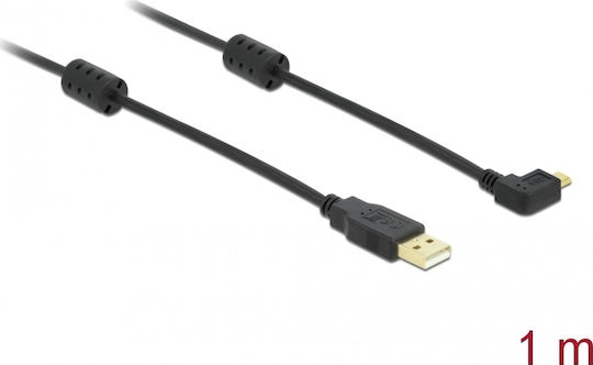 DeLock Unghi (90°) USB 2.0 spre micro USB Cablu Negru 1m (83250) 1buc