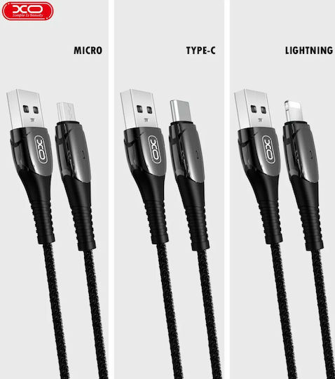 XO Regular USB 2.0 to micro USB Cable Μαύρο 1m (NB145)