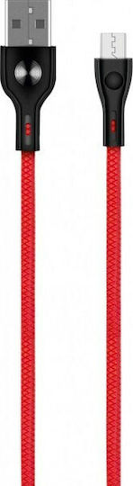 Powertech Braided USB 2.0 to micro USB Cable Κόκκινο 1m (PTR-0005)