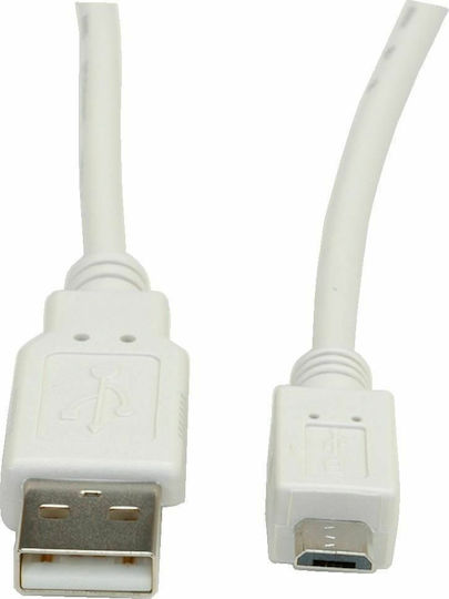 Roline Regular USB 2.0 to micro USB Cable Λευκό 1.8m (11.99.8752)
