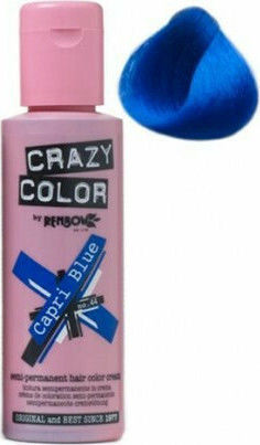 Crazy Color Semi-Permanent Προσωρινή Βαφή Μαλλιών 44 Capri Blue 100ml 15gr