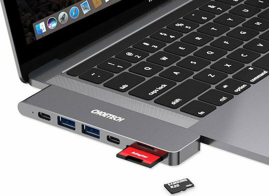 Choetech HUB-M14 Docking Station with Dual USB-C HDMI 4K PD and Support for 2 Monitors Gray