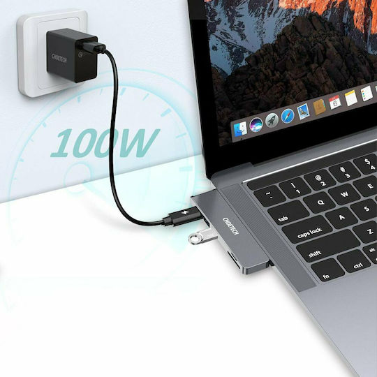 Choetech HUB-M14 Docking Station with Dual USB-C HDMI 4K PD and Support for 2 Monitors Gray