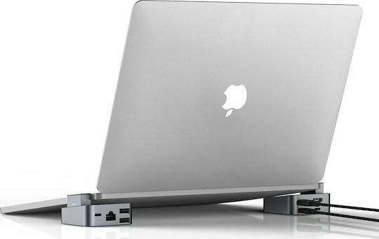 Joyroom J-Cube Двоен USB-C Докинг станция с HDMI 4K Етърнет Сив