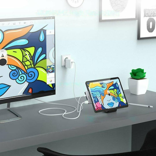Choetech HUB-M13 USB-C Docking Station με HDMI 4K PD Γκρι