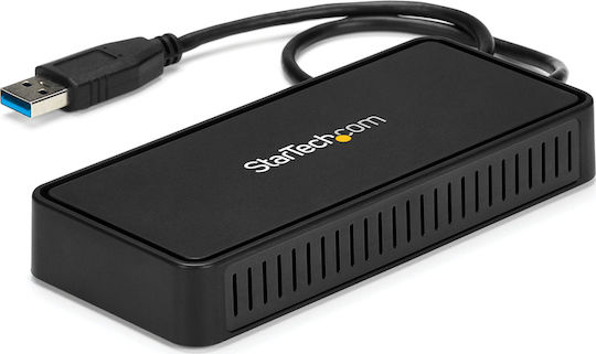 StarTech USB-A Docking Station με DisplayPort 4K Ethernet και σύνδεση 2 Οθονών Μαύρο (USBA2DPGB)