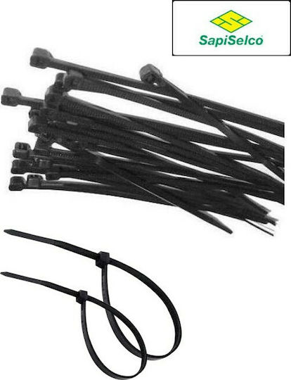 Sapiselco Plastic Cable Ties 540mm x 7.5mm in Black Colour (100 pcs) SEL.3.437
