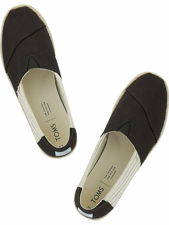 League Stripes Fabric Men's Espadrilles Black Ivy