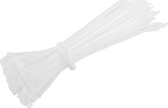 V-TAC Δεματικά Καλωδίων Πλαστικά 150mmx2.5mm σε Λευκό χρώμα (100τμχ) (11161)