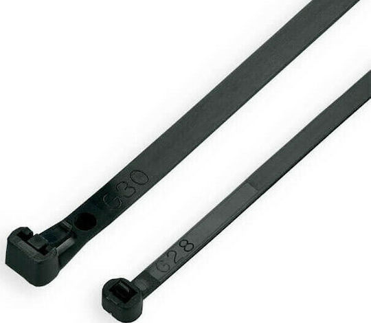 Benman Δεματικά Καλωδίων Πλαστικά 370mmx7.6mm σε Μαύρο χρώμα (100τμχ) (70892)
