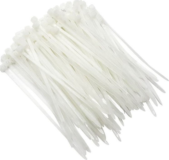 Benman Δεματικά Καλωδίων Πλαστικά 250mmx3.6mm σε Λευκό χρώμα (100τμχ) (70948)
