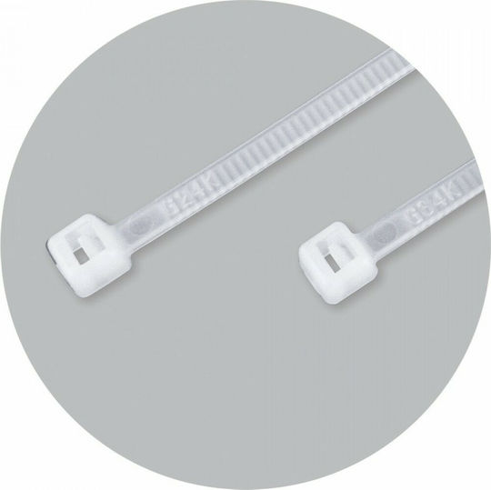 Benman Δεματικά Καλωδίων Πλαστικά 250mmx3.6mm σε Λευκό χρώμα (100τμχ) (70948)