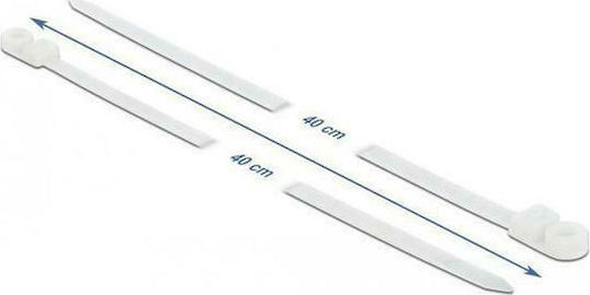 DeLock Δεματικά Καλωδίων Πλαστικά 400mmx7.6mm σε Λευκό χρώμα (10τμχ) (18948)