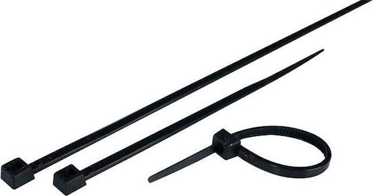 SAS Plastic Cable Ties 200mmx3.6mm In Black Colour 100 Pieces AK-KO-108