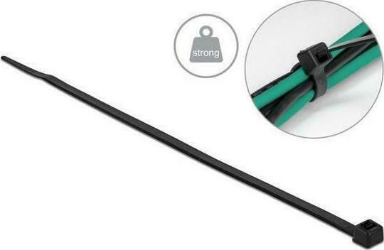 DeLock Cable Ties Plastic 200mm x 4.8mm in Black Colour (100 pcs) (19559)