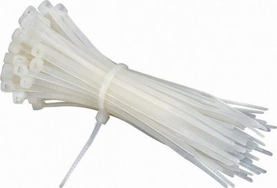 SAS Pack of 100pcs White Plastic Cable Ties 200x3.6mm ΑΚ-Κ0-008