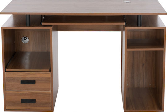 Birou De Calculatoare Status Din Lemn Nuc 120x55x76cm