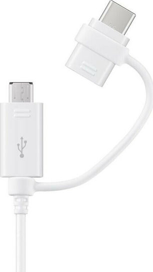 Samsung Regular USB to micro USB / Type-C Cable 3A Λευκό 1.5m (EP-DG930DWEGWW)