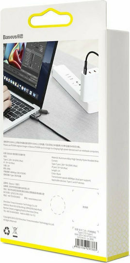 Baseus Twins Braided USB to Lightning / Type-C Cable 3A Μαύρο 1m (CATLYW-H01)