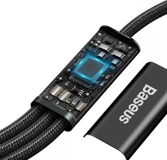 Baseus Rapid Series Braided USB to Lightning / Type-C / micro USB Cable 3A Μαύρο 1.5m (CAMLT-SC01)