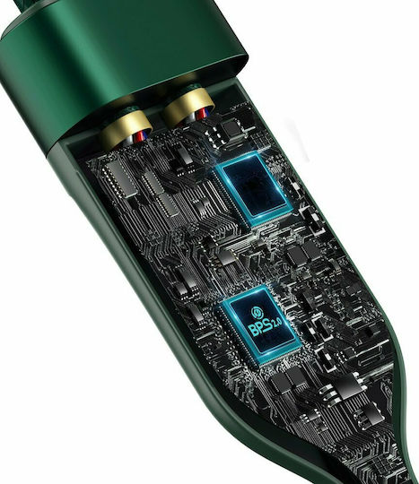 Baseus Flash Series Braided USB to Lightning / Type-C Cable 5A Πράσινο 1.2m (CA1T2-F06)