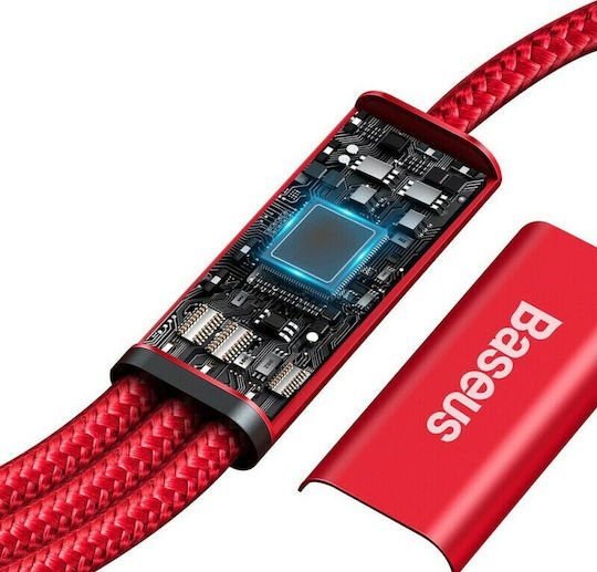 Baseus Rapid Series Braided USB to Lightning / Type-C / micro USB 1.5m 3A Cable Red (CAMLT-SC09)
