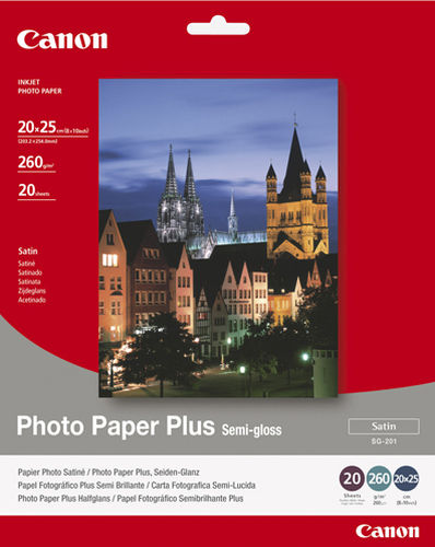 Canon SG-201 Фотохартия Plus 20x25 260гр/кв.м за Принтери Мастиленоструен 20 Листове