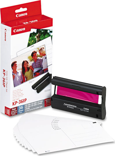 Canon KP-36IP Photo Paper Gloss A6 (10x15) for Printers Thermal Sublimation/Transfer 36 Sheets