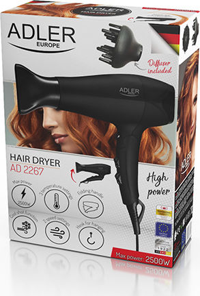 Adler Travel Hair Dryer with Diffuser 2500W AD 2267